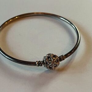 Pandora snowflake clasp bangle bracelet